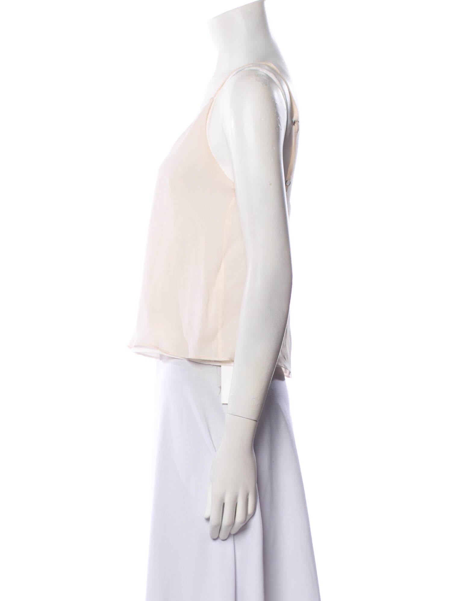 Alice + Olivia Silk V-Neck Crop Top