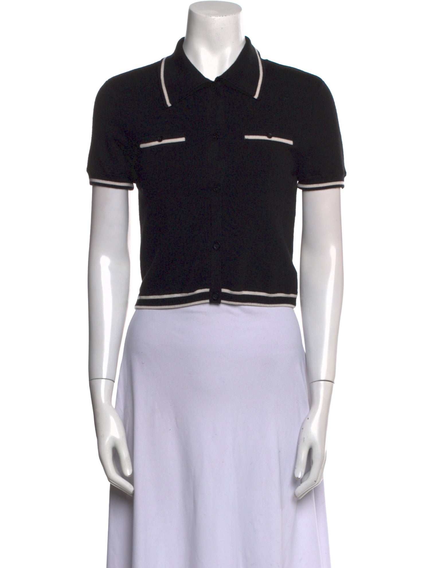 Alice + Olivia Wool Short Sleeve Crop Top