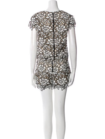 Alice + Olivia Printed Eyelet Trim Short Set