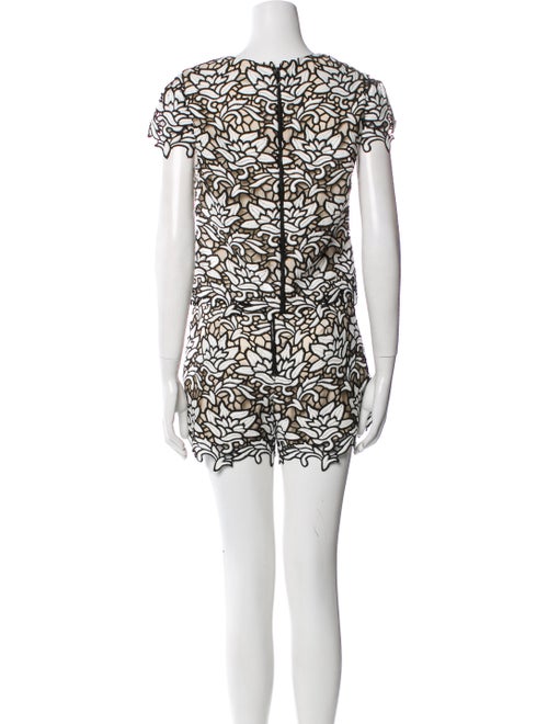 Alice + Olivia Printed Eyelet Trim Short Set