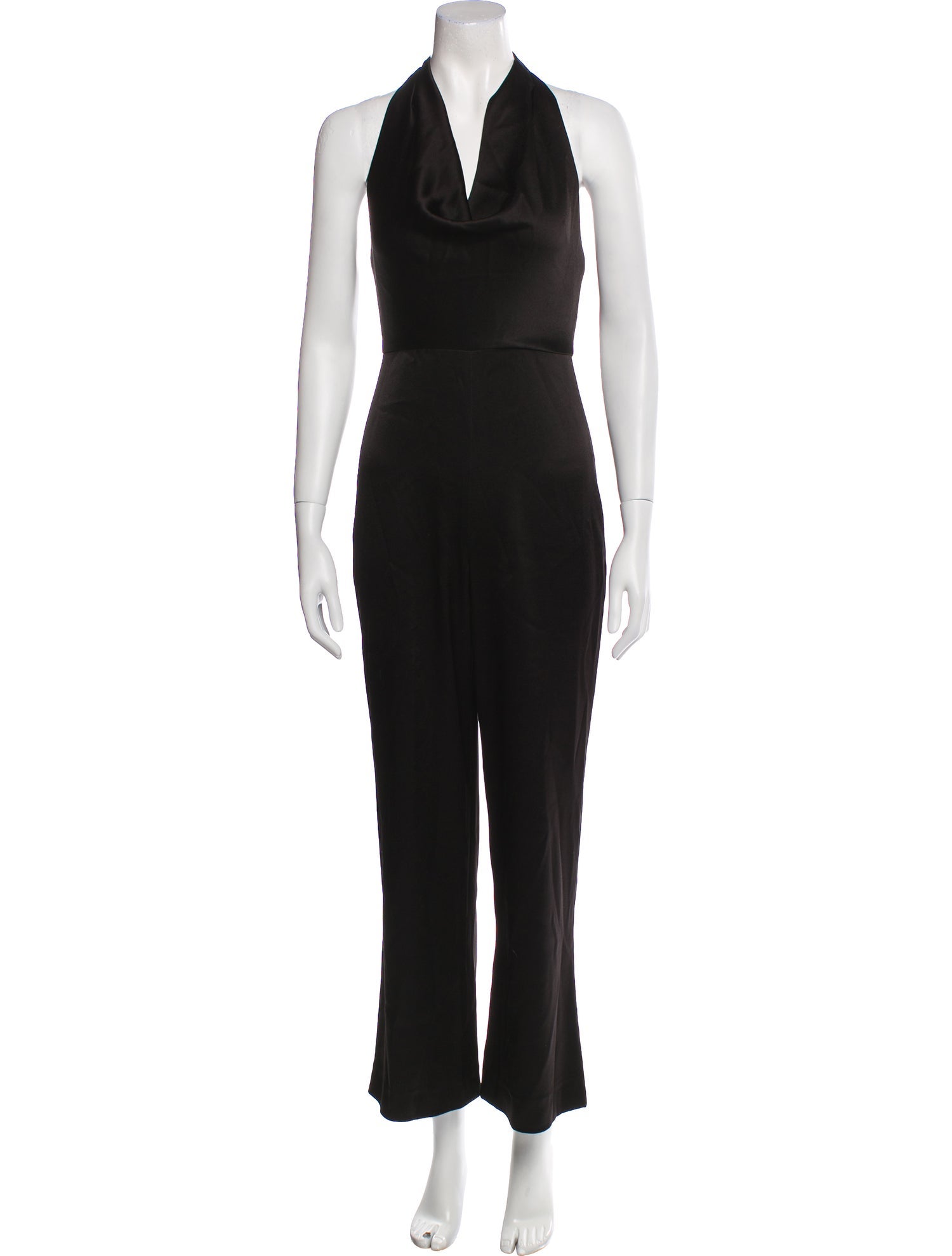 Alice + Olivia Satin V-Neck Jumpsuit