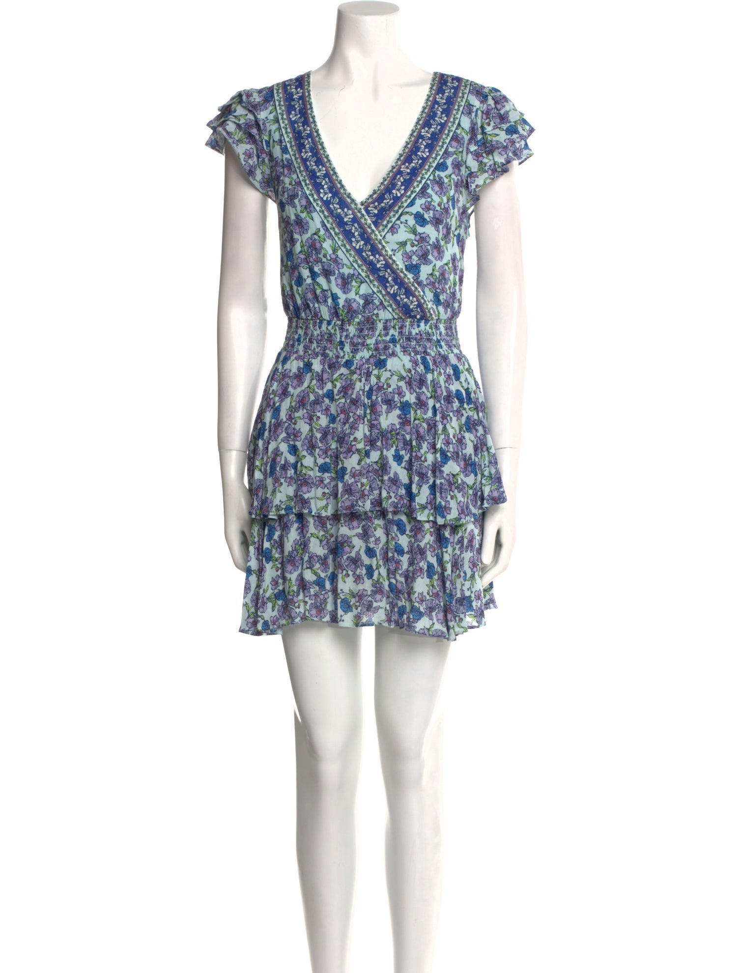 Alice + Olivia Floral Print V-Neck Romper