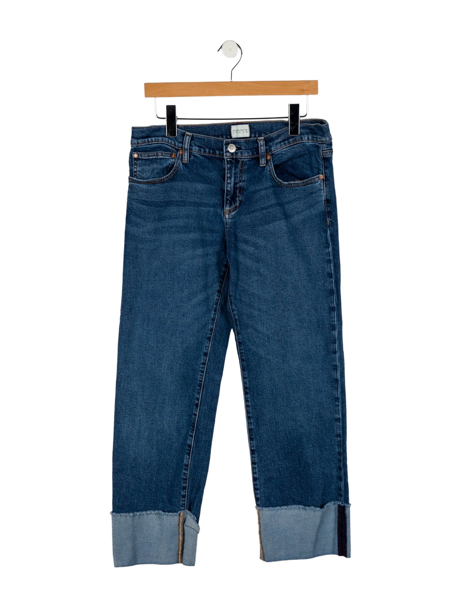 Alice + Olivia Mid-Rise Wide Leg Jeans