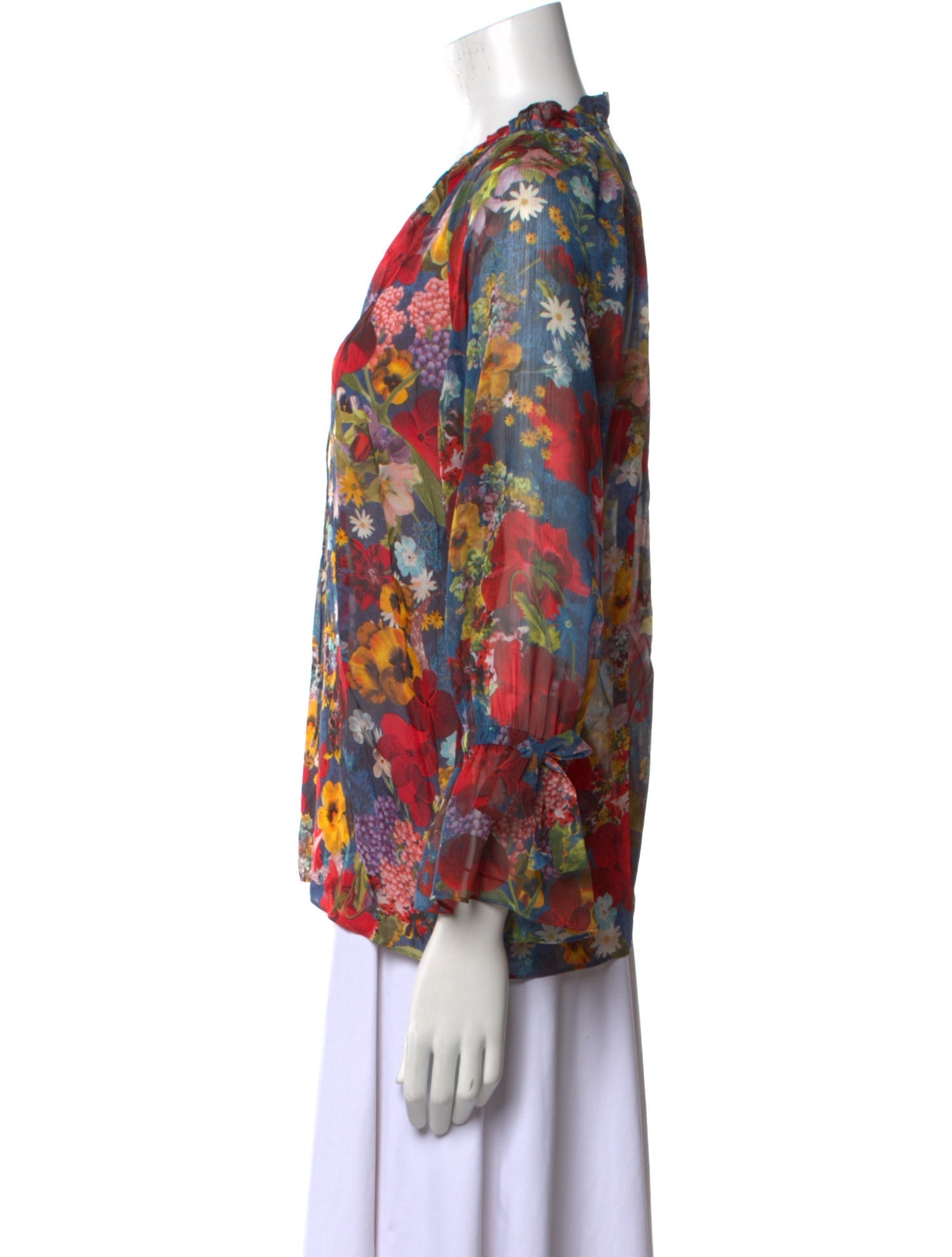 Alice + Olivia Floral Print V-Neck Blouse