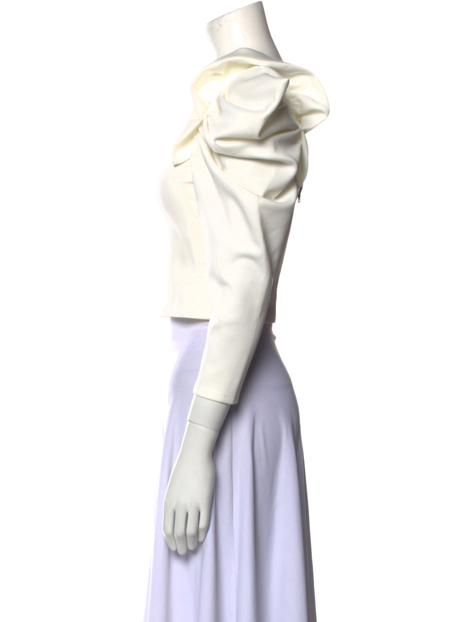 Alice + Olivia Square Neckline Three-Quarter Sleeve Crop Top