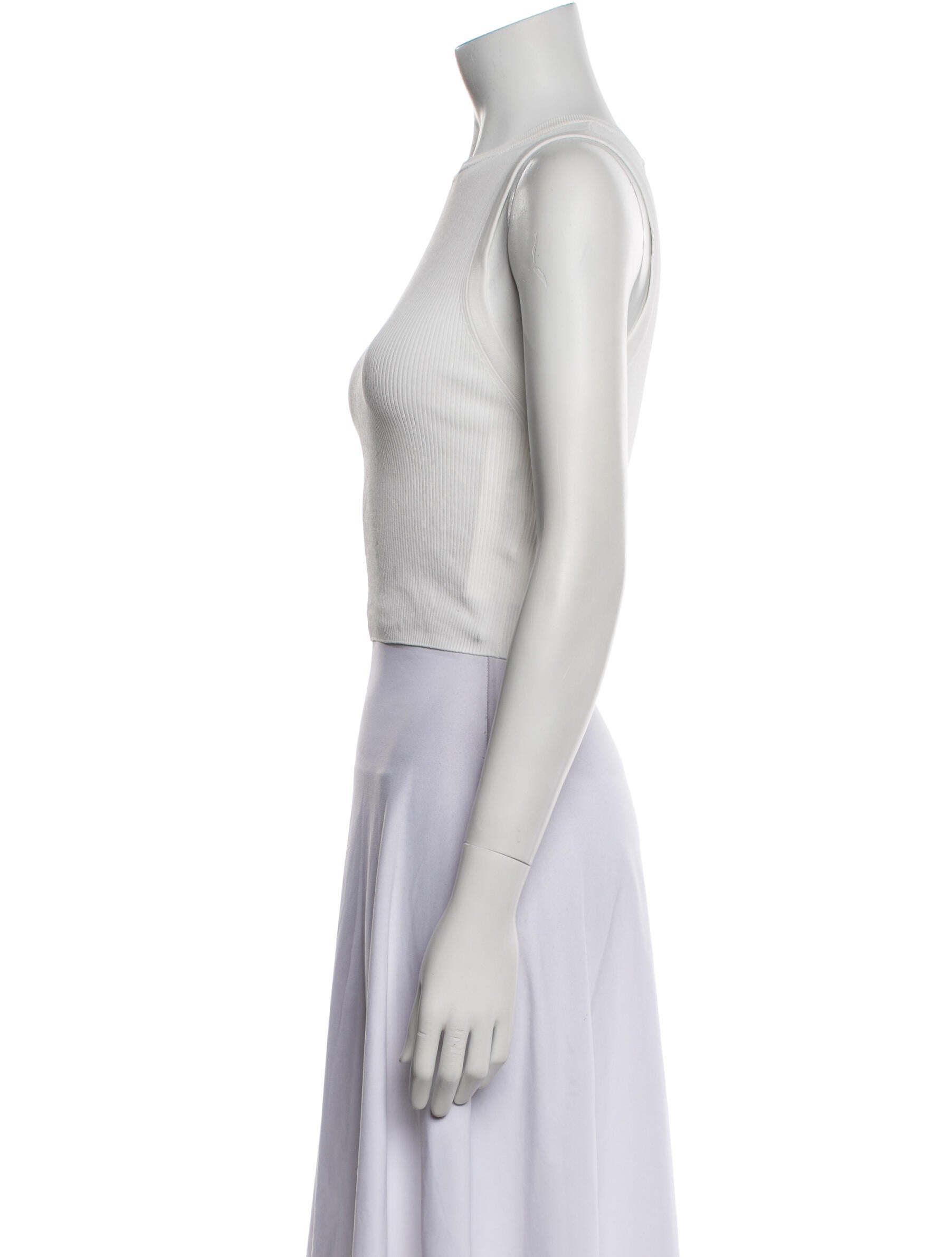 Alice + Olivia Crew Neck Sleeveless Crop Top