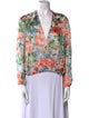 Alice + Olivia Floral Print V-Neck Blouse