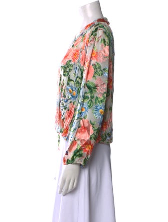 Alice + Olivia Floral Print V-Neck Blouse