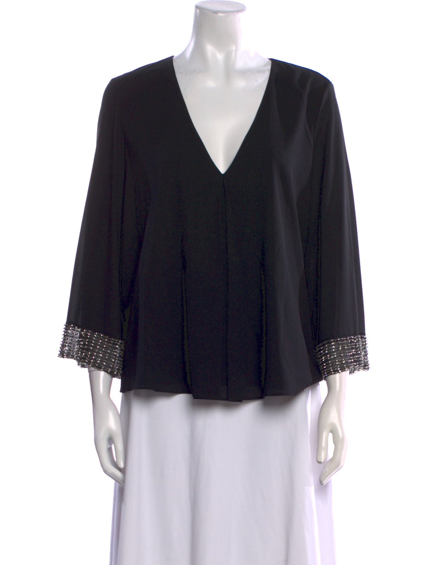 Alice + Olivia Silk V-Neck Blouse