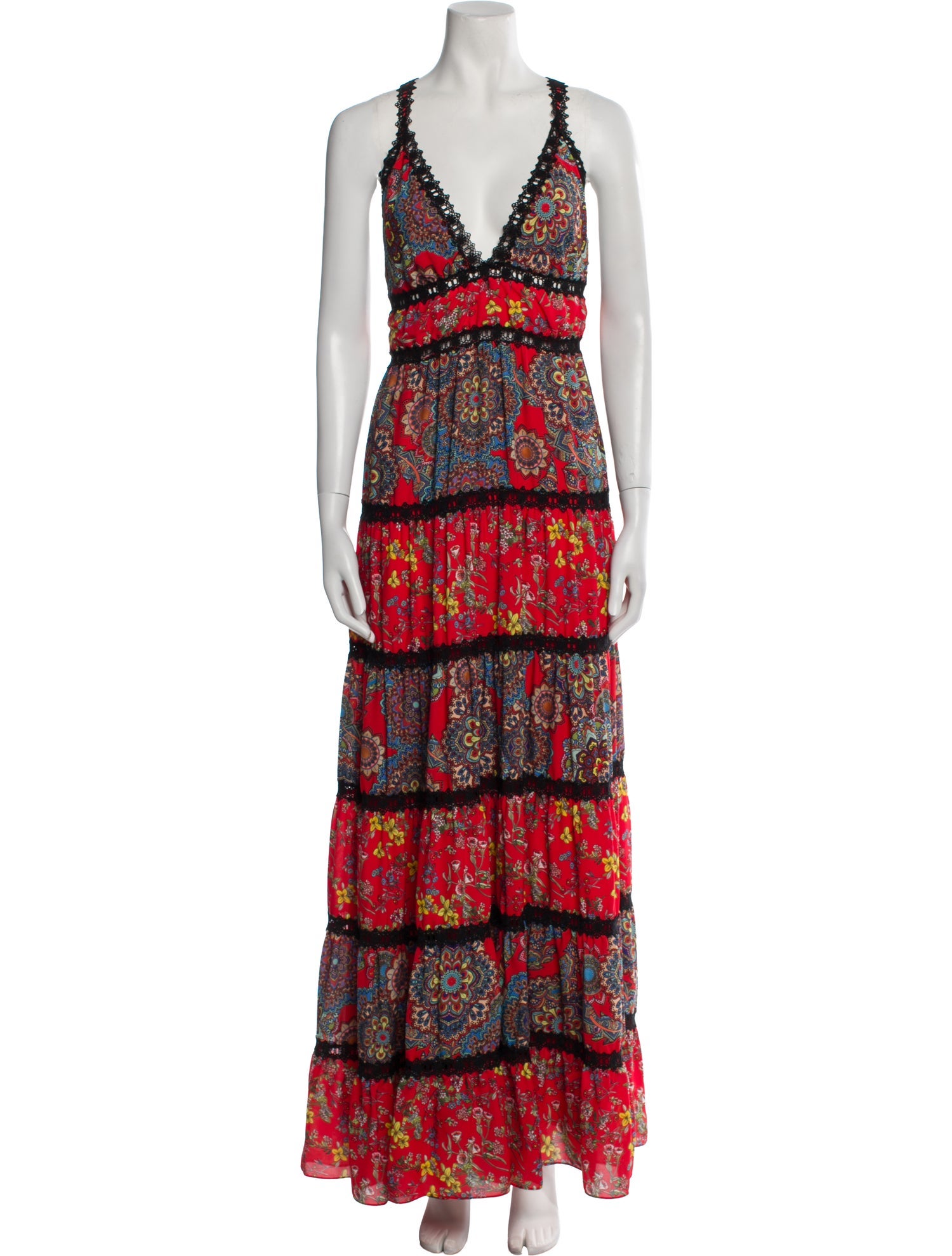 Alice + Olivia Floral Print Long Dress