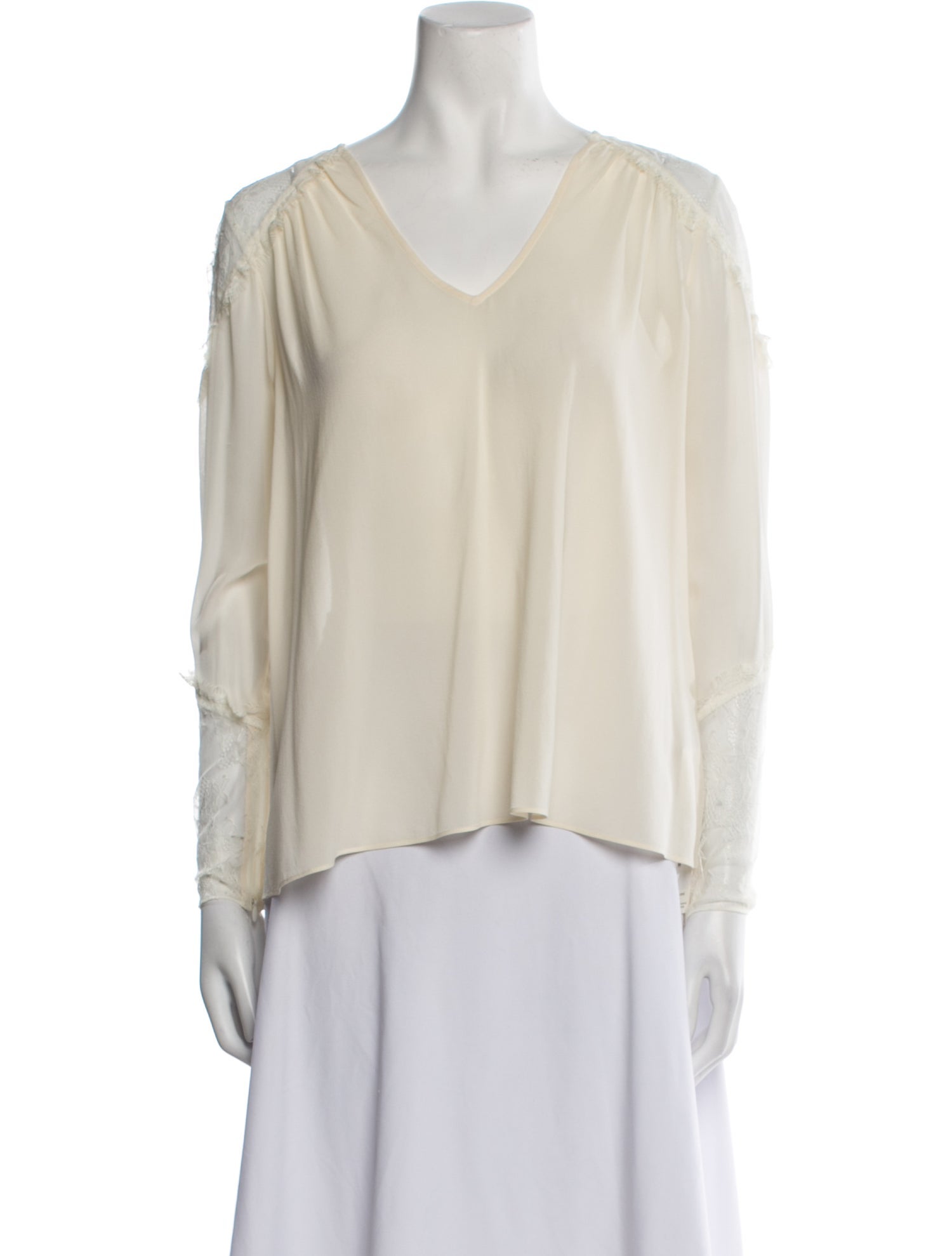 Alice + Olivia Silk V-Neck Blouse
