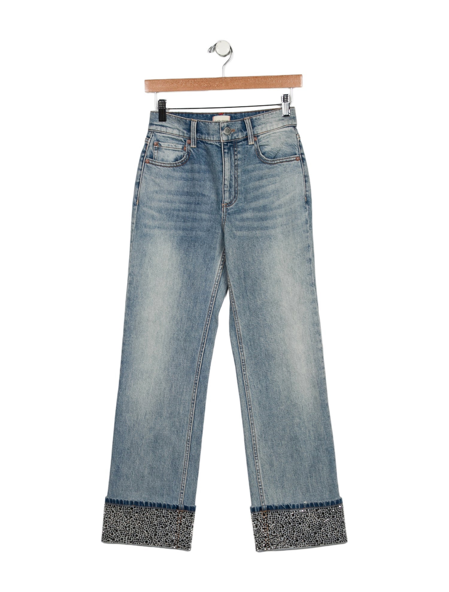 Alice + Olivia Mid-Rise Wide Leg Jeans