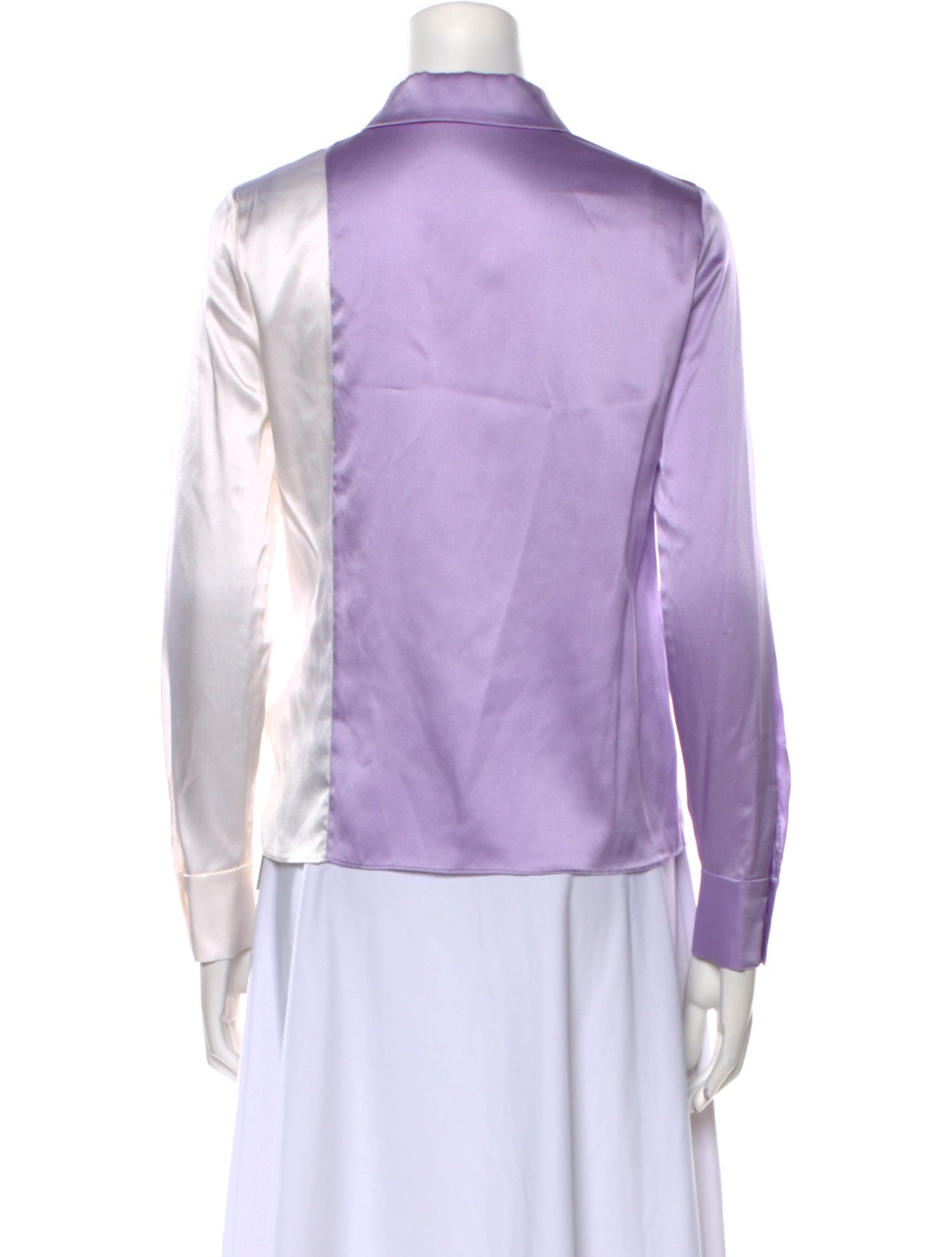 Alice + Olivia Silk Long Sleeve Button-Up Top