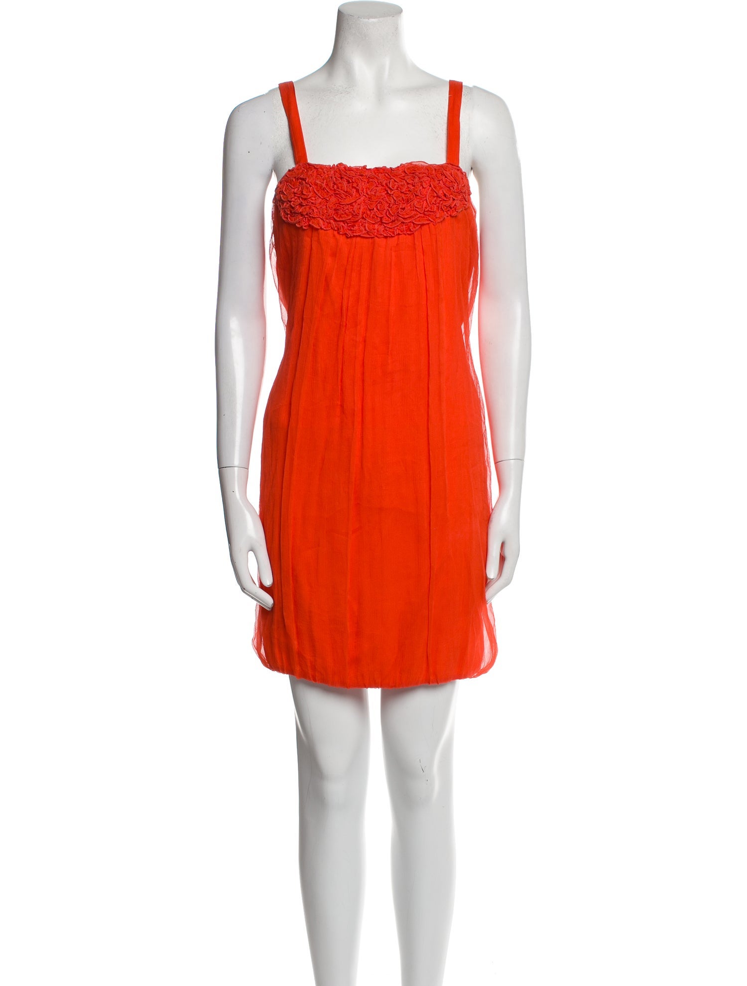 Alice + Olivia Silk Ruffle Embellishment Nightgown