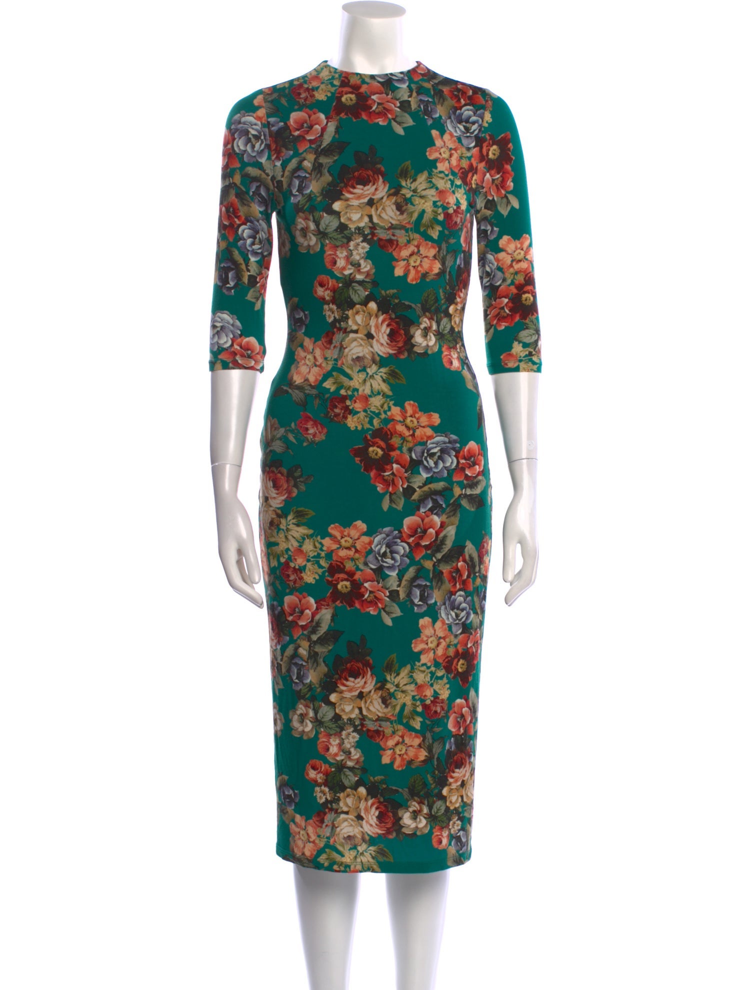 Alice + Olivia Floral Print Midi Length Dress