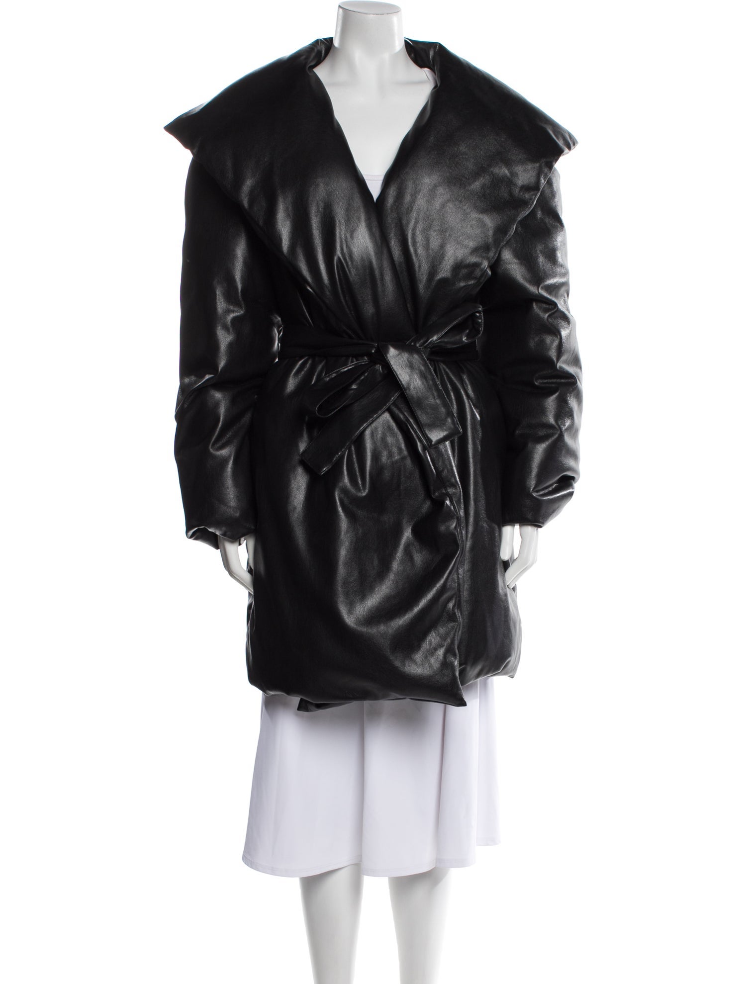 Alice + Olivia Faux Leather Down Coat