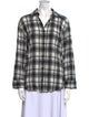 Alice + Olivia Plaid Print Long Sleeve Button-Up Top