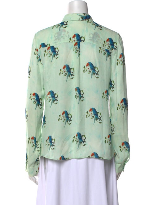 Alice + Olivia Silk Floral Print Button-Up Top