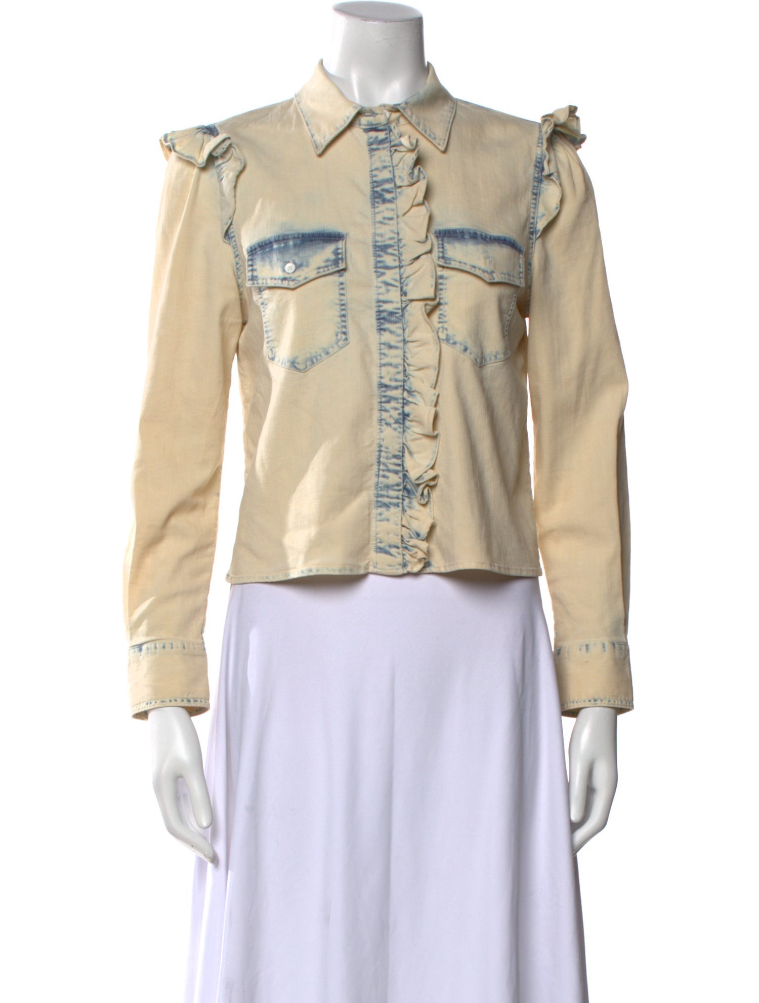 Alice + Olivia Long Sleeve Button-Up Top