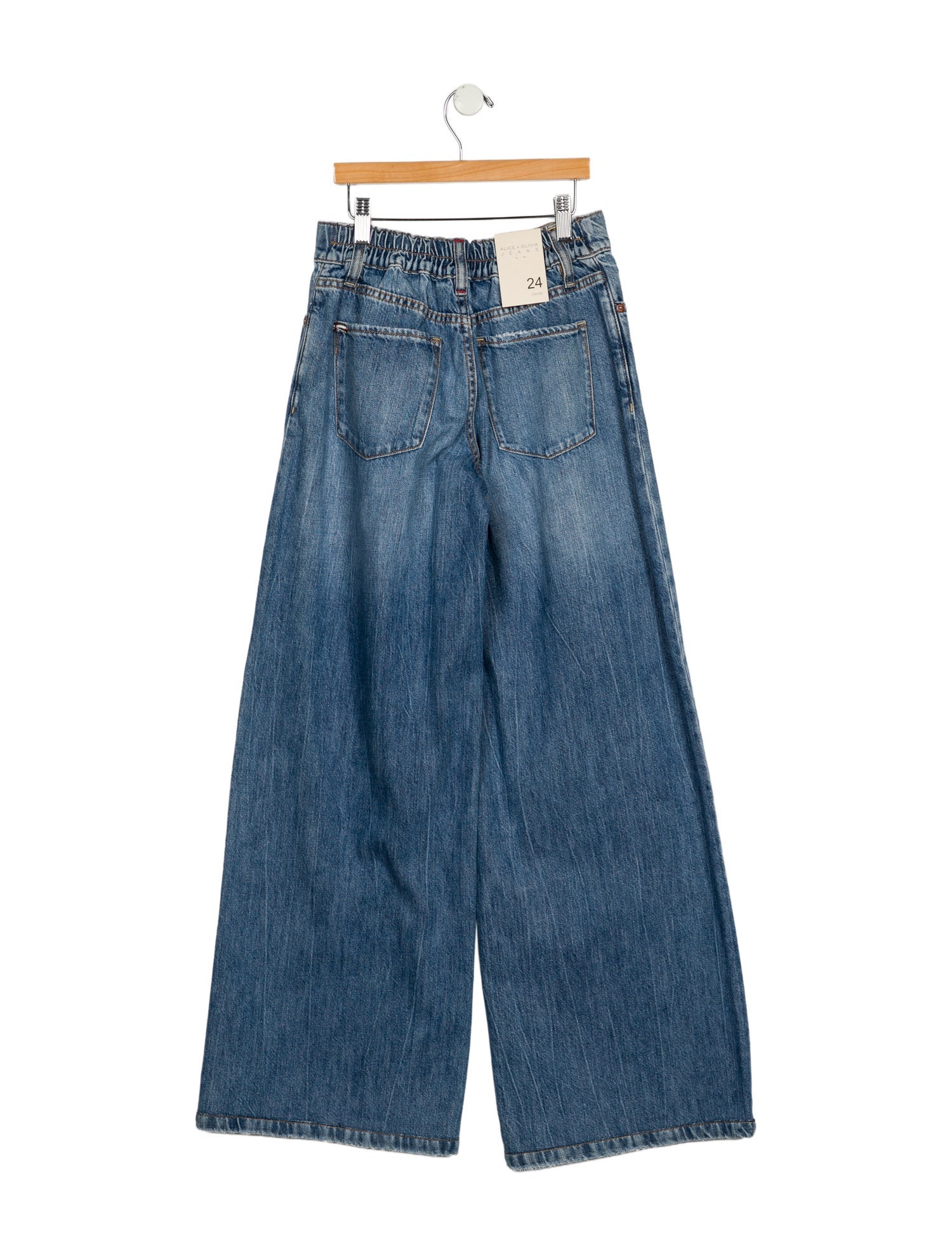 Alice + Olivia Mid-Rise Wide Leg Jeans