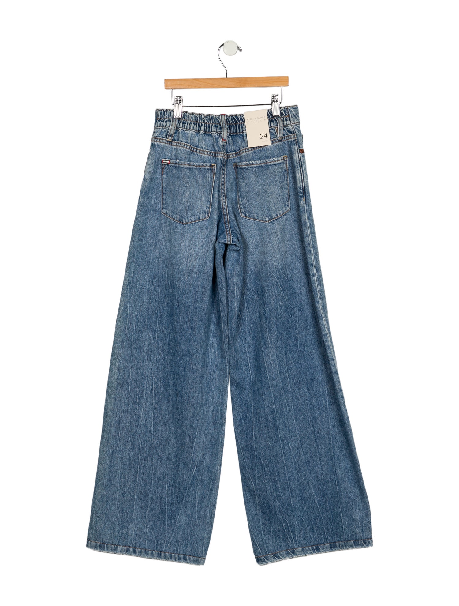 Alice + Olivia Mid-Rise Wide Leg Jeans