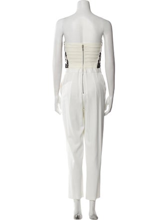 Alice + Olivia Patterned Strapless Jumpsuit