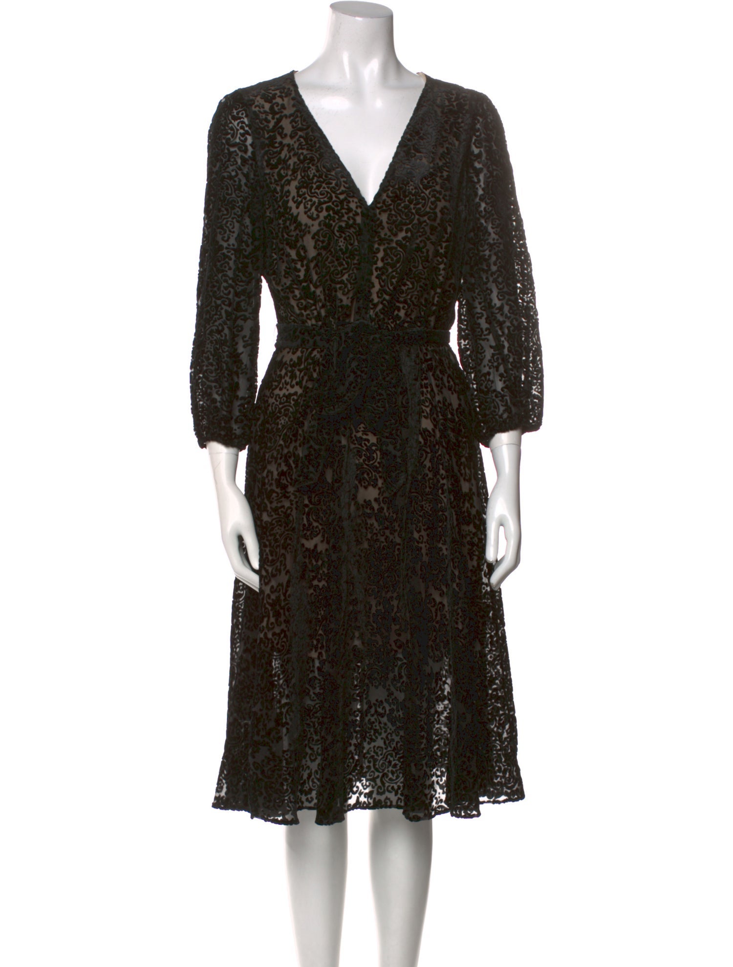 Alice + Olivia Floral Print Midi Length Dress