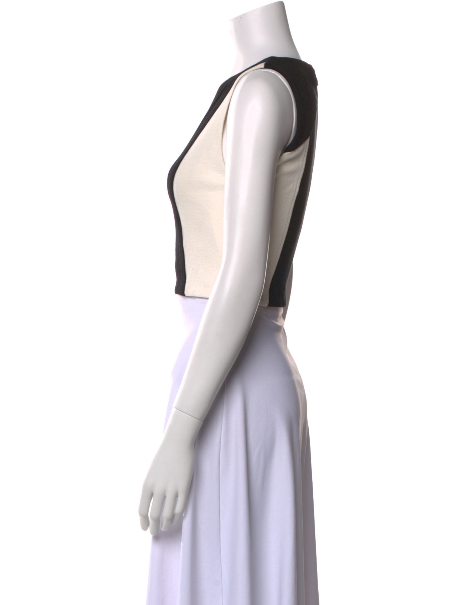 Alice + Olivia Colorblock Pattern Crew Neck Crop Top