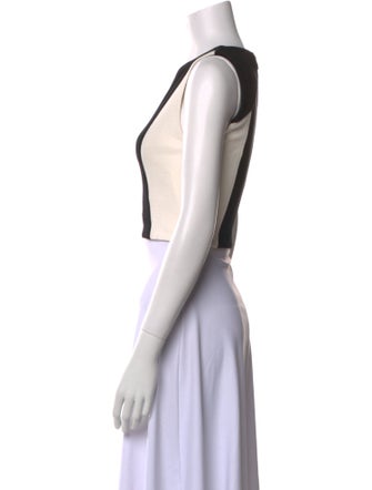 Alice + Olivia Colorblock Pattern Crew Neck Crop Top