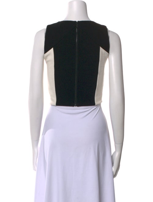 Alice + Olivia Colorblock Pattern Crew Neck Crop Top