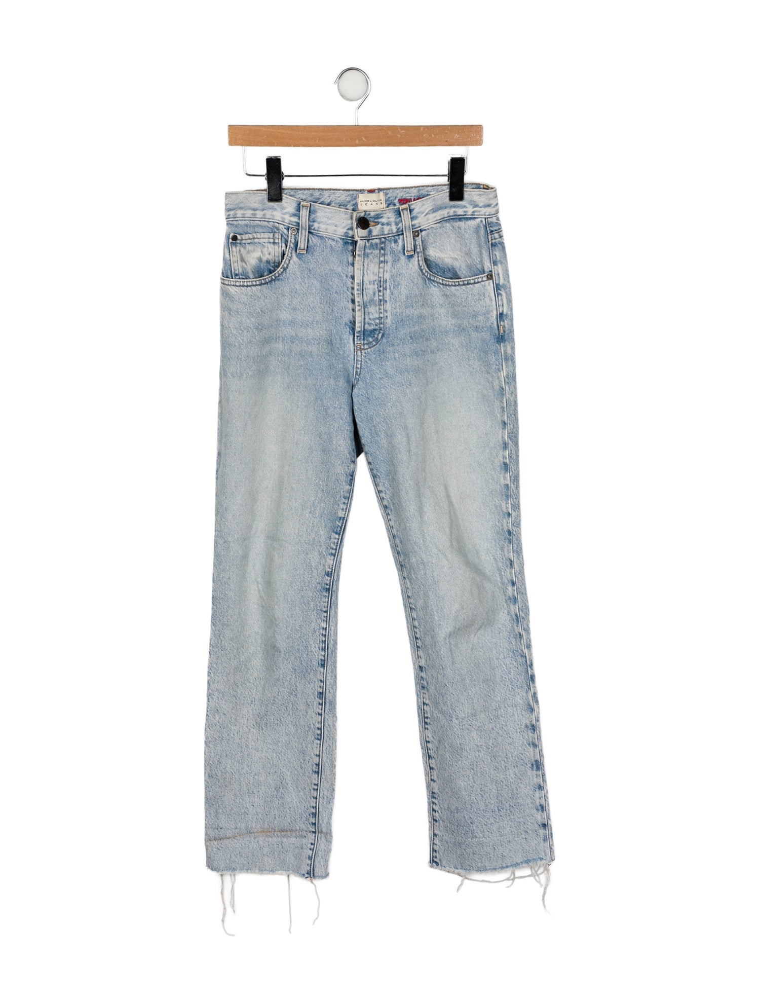 Alice + Olivia Mid-Rise Straight Leg Jeans