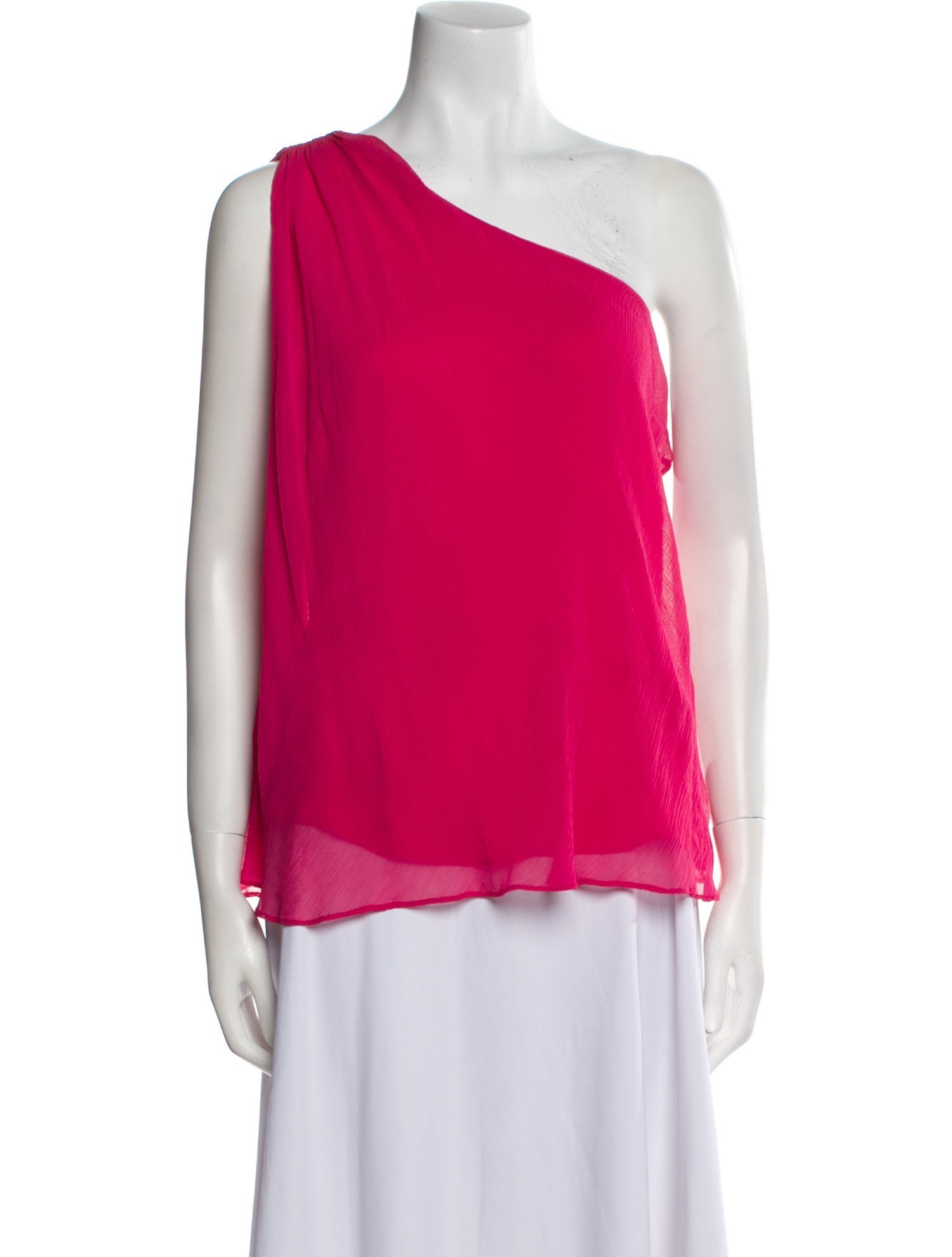 Alice + Olivia Silk One-Shoulder Blouse