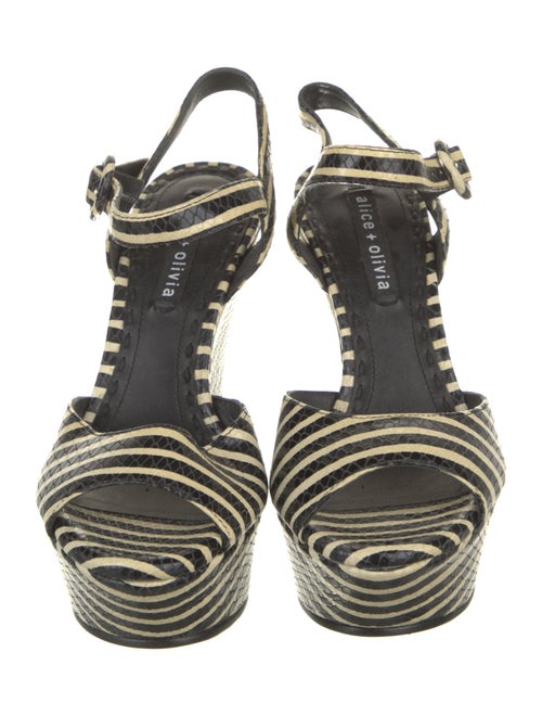Alice + Olivia Leather Striped Espadrilles