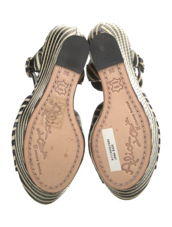 Alice + Olivia Leather Striped Espadrilles