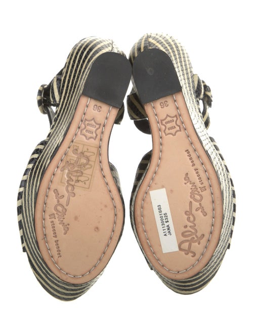 Alice + Olivia Leather Striped Espadrilles
