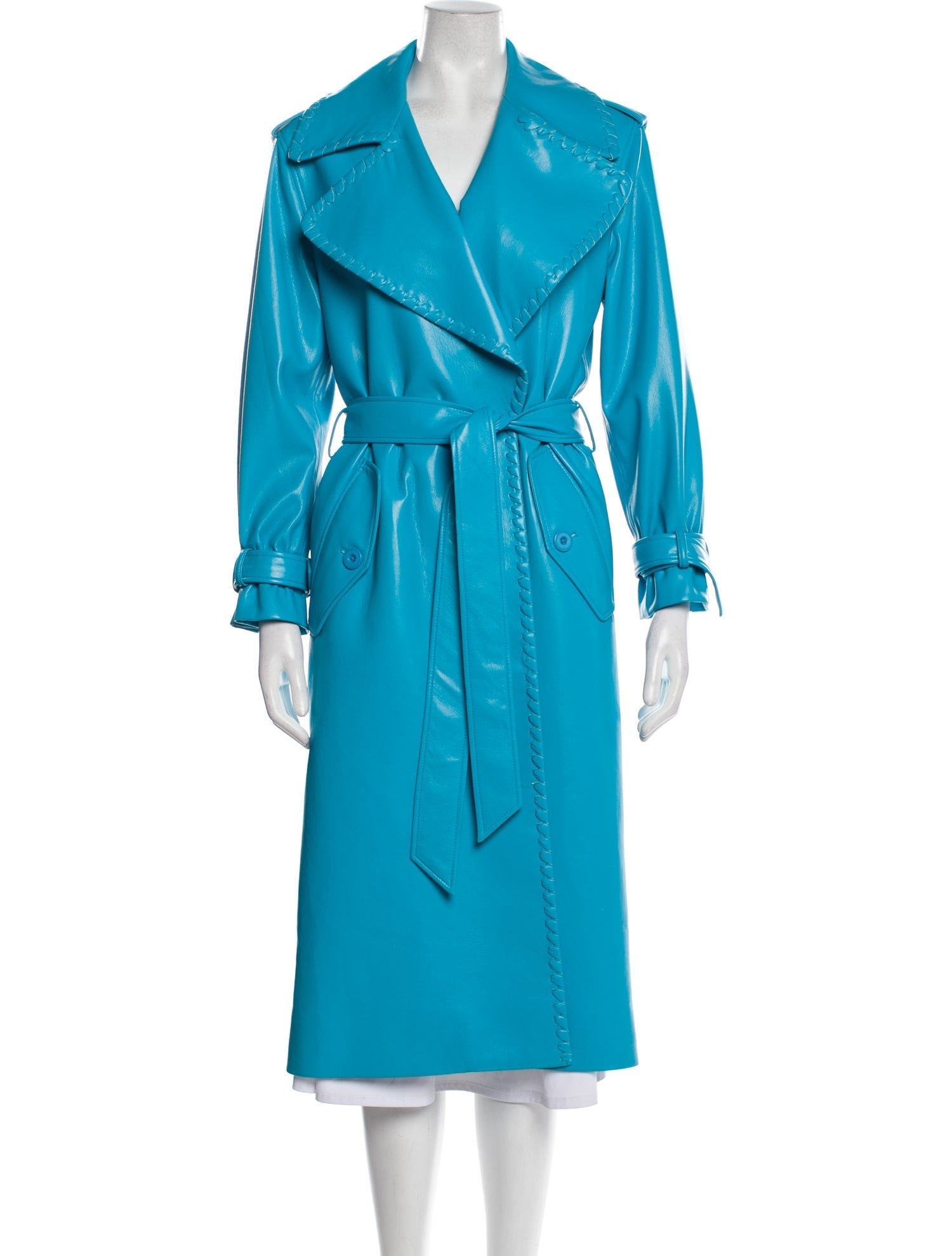 Alice + Olivia Faux Leather Trench Coat