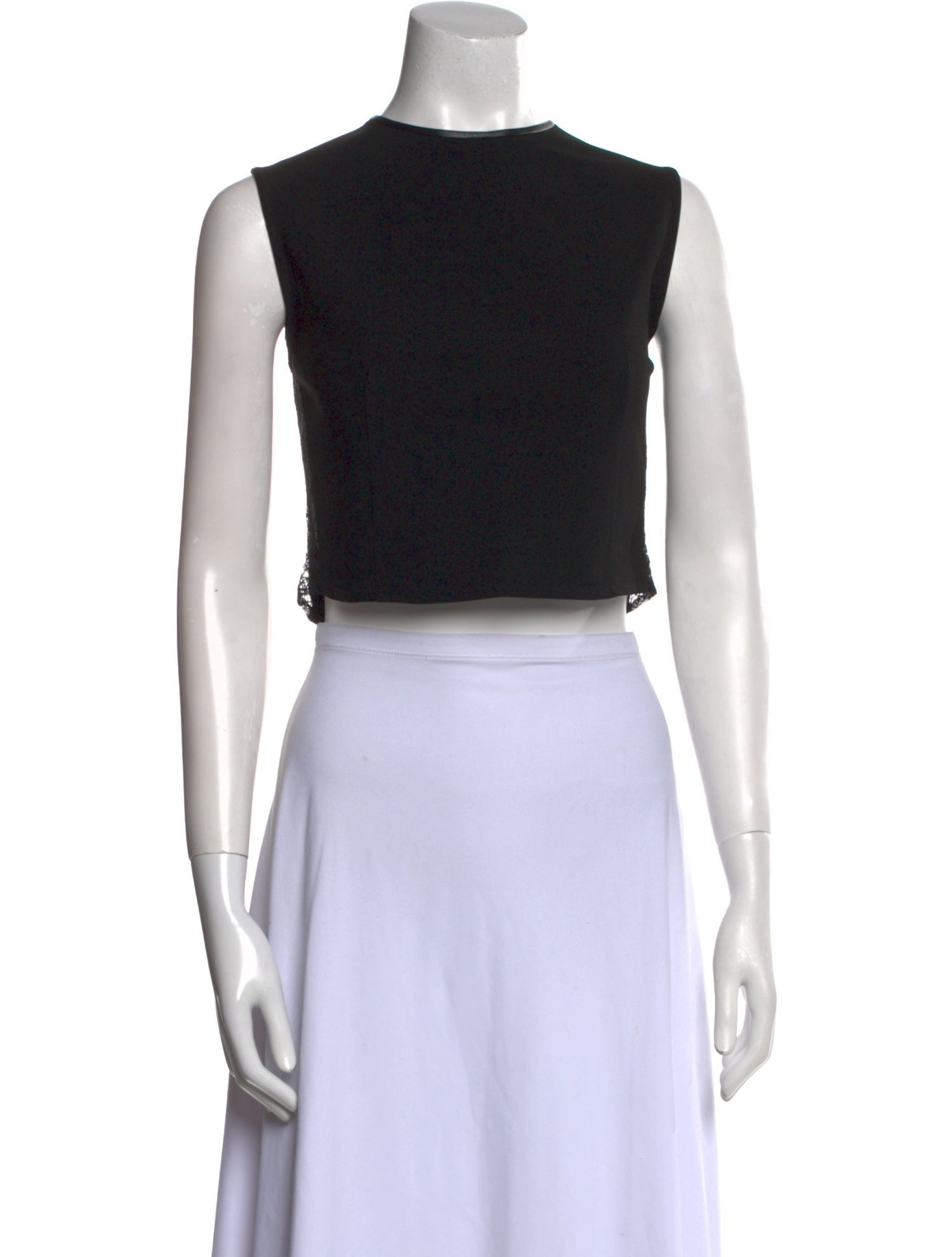 Alice + Olivia Crew Neck Sleeveless Crop Top