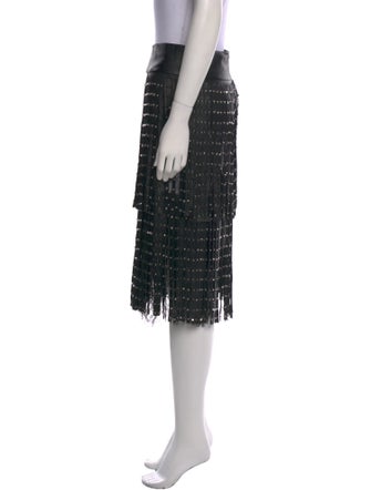 Alice + Olivia Lamb Leather Knee-Length Skirt