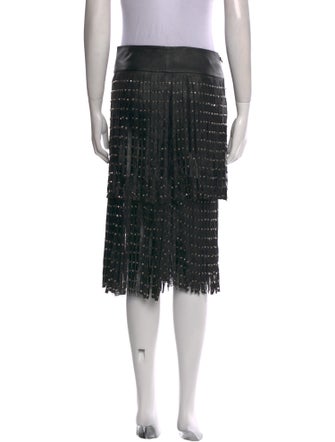 Alice + Olivia Lamb Leather Knee-Length Skirt