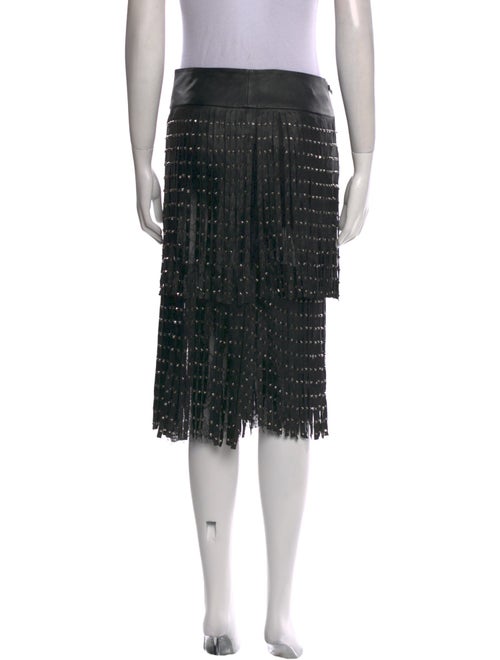 Alice + Olivia Lamb Leather Knee-Length Skirt