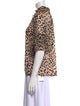 Alice + Olivia Animal Print Mock Neck Blouse