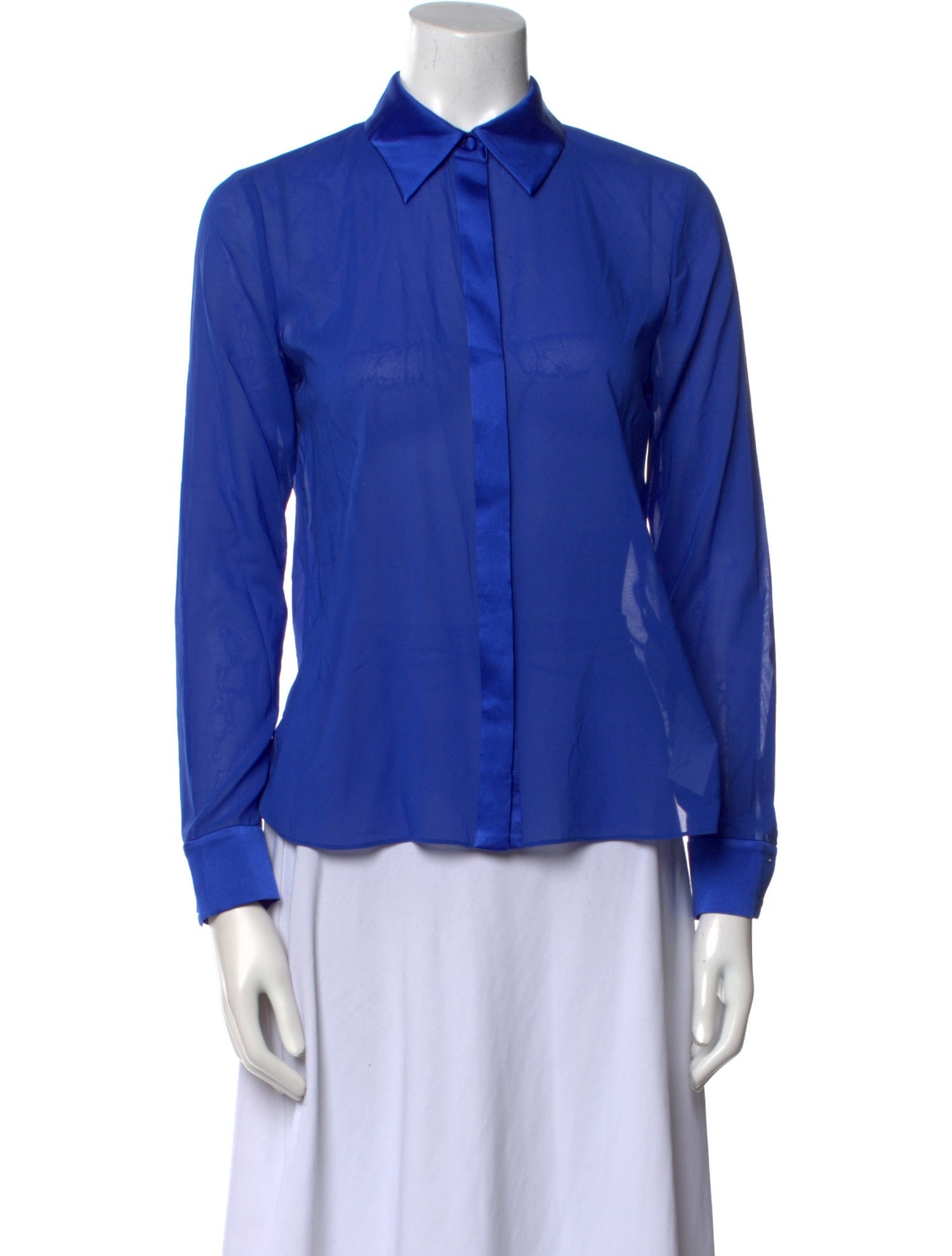 Alice + Olivia Silk Long Sleeve Button-Up Top