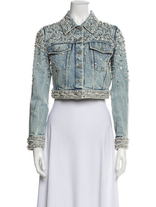 Alice + Olivia Tweed Pattern Denim Jacket