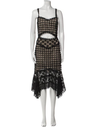 Alice + Olivia Lace Pattern Long Dress