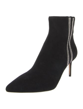 Alice + Olivia Suede Crystal Embellishments Sock Boots
