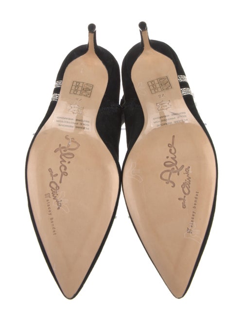 Alice + Olivia Suede Crystal Embellishments Sock Boots