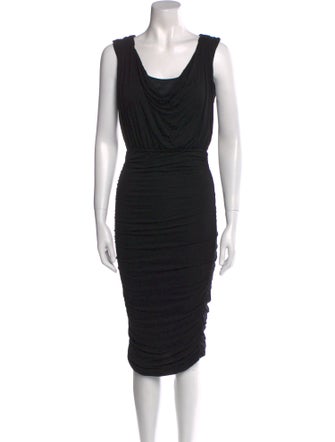 Alice + Olivia Cowl Neck Midi Length Dress