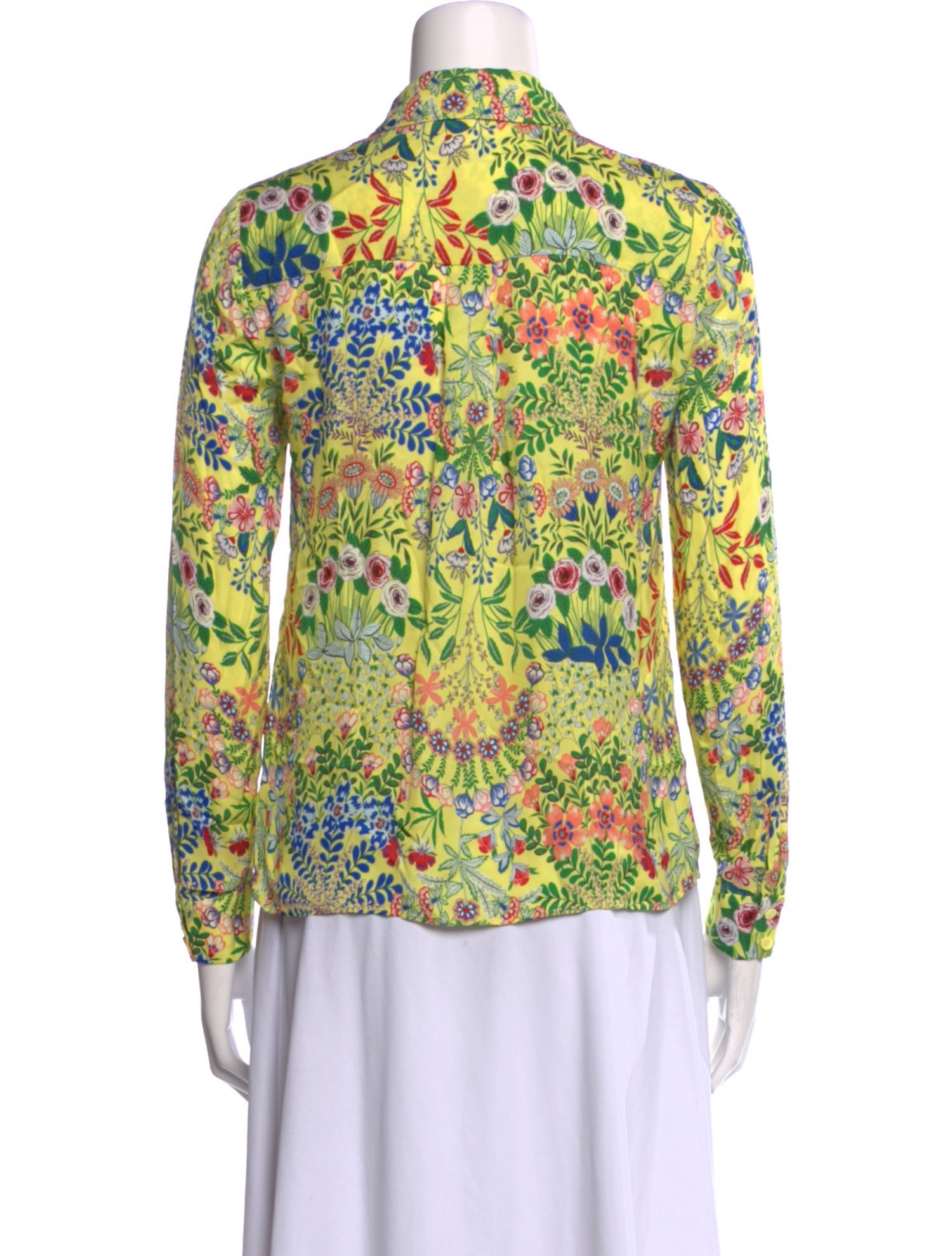 Alice + Olivia Floral Print Long Sleeve Blouse