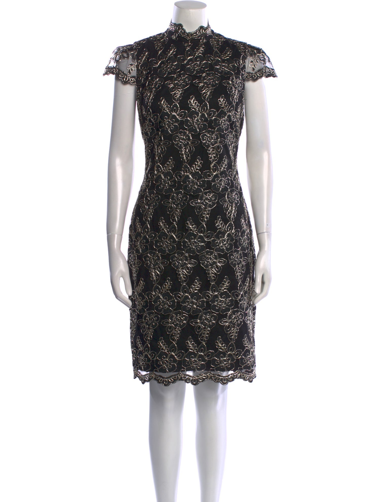 Alice + Olivia Lace Pattern Knee-Length Dress