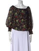 Alice + Olivia Floral Print Square Neckline Blouse